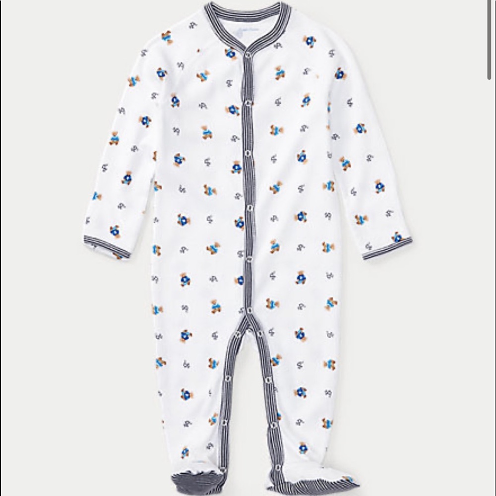 Polo Bear Cotton Footed Coverall